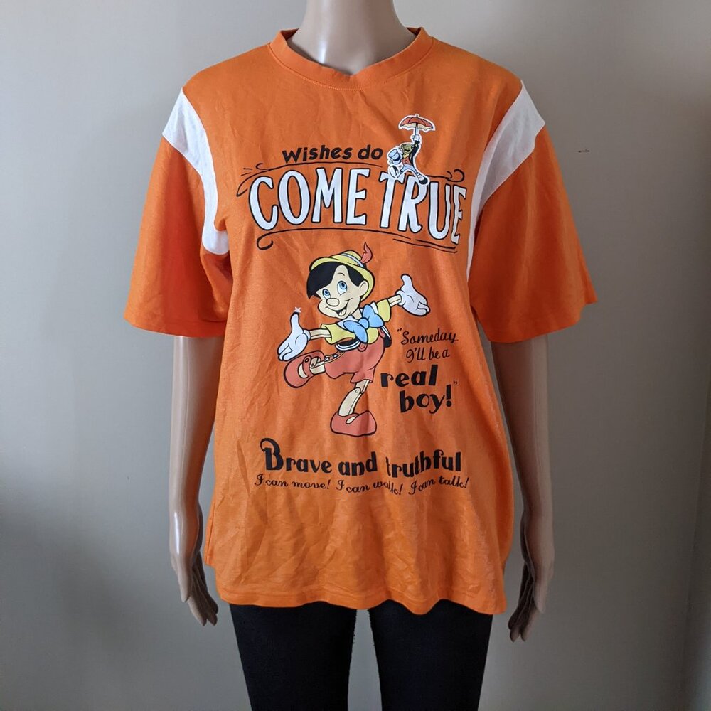 Vintage Disney Pinocchio Wishes do come true tshirt, men's medium